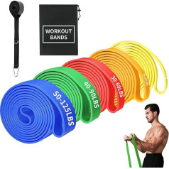 Набор лент сопротивления, ленты для фитнеса, ленты сопротивления, набор из 5 лент с дверным якорем, сумка для переноски, гимнастические лент