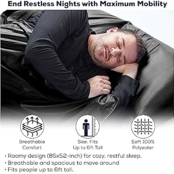 CAMPCONE Silky Sleeping Bag для холодной и теплой погоды, XL Travel Sheet для отеля, 214 x 132 см, Легкий спальный мешок с молнией и карманом для подушки, 100% полиэст