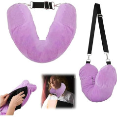 Подушка для шеи SHCHNA Подушка для шеи автомобиля Подушка для шеи для путешествий Наполняемая подушка для шеи с хранилищем для одежды Подушка
