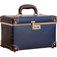 urecity Косметичка с зеркалом Косметичка с зеркалом Твердый корпус Винтаж Vanity Case Кожаный косметический чемодан для женщин с комбинированным 