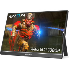 ARZOPA Z1FC 16.1 дюймов 144 Гц портативный монитор с одной подставкой, 100% sRGB 1920 x 1080P FHD HDR 144HZ игровой монитор, ультра тонкий глаз защиты внешний второ