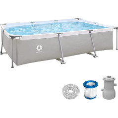 Avenli Pool 300 x 207 x 65 см Стальной каркас для наземного бассейна с фильтром Насос Шланги и картридж для фильтра Серый каркасный бассейн Прямоугол