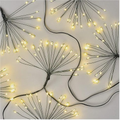 EMOS LED Fairy Lights Warm White for Indoor Use, 5.2 m Long Fireworks Christmas Fairy Lights Nano, 6 Hour Timer Function, Power Supply and Transformer, for Parties, Christmas, Decoration, Green Cable