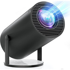 [Встроенные приложения и Android 11.0] Мини-проектор Портативный 18000 Люкс Проектор 4K Поддерживает поворот на 180 ° и авто трапецеидальный, Открыты