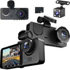 Автомобильная камера с разрешением 4K, Dash Cam Car, 1080P Dash Cam Car Front Rear и Indoor с 32GB SD Card, автомобильная камера с мониторингом парковки, обнаружением д