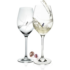 B.BOHEMIAN Сваровски Вино Бокалы Кристалл Роскошный Декор Набор из 2 360 мл Эксклюзивные Бокалы Шампанского и Просекко Бокалы Cristalline Стекло Алмаз