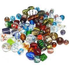 500 г стеклянных бусин Lampwork из серебряной фольги для браслетов и ожерелий