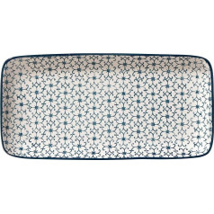 Bloomingville Kristina Retro Serving Plate Square Vintage Rectangular L 31 x H 3 x W 15.5 cm Blue Ceramic