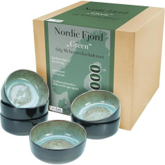 CreaTable, 21559, Серия Nordic Fjord, Набор посуды из 6 предметов, Набор мисок для круп из каменной посуды, безопасен для посудомоечной машины и микроволн