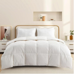 Деодар Легкое летнее одеяло 155 x 220 см, 6 Tog Goose Down Duvet Warm and Breathable, 250 г/м² наполнитель пух и перо, моющееся всесезонное одеяло для 4 сезонов, Oeko-Tex, 