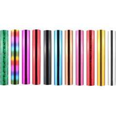 11pcs Heat Activated Film 5x15cm Mica Hot Foil Roll Heat Activated Foil Mica Foil Transfer Sheets for Heat Foil Pens Transfer Film Roll for Crafts