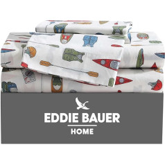 Eddie Bauer King Size Duvet Cover Set, Комплект постельного белья из хлопкового перкаля, свежий и прохладный декор для дома (Kayak Adventure, King)