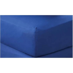 Luxurange King Fitted Sheet Deep Pocket 100% Polyester Cotton Single Double 48 Inch Fitted Sheet (Royal Blue, Double)