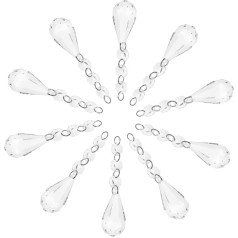 HOLIDYOYO 20pcs Octagonal Bead Pendant Clear Beads Diamond Garland Hanging Bead Curtain Decorative Pendant Hanging Ornament Hanging Crystal Beads Bead Strands For Home Resin