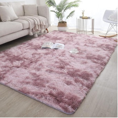 lekeplus Area Rug Living Room Large Rugs Bedroom Non-Slip Shaggy Soft Living Room Bedroom Play Area Nursery Luxury Decorative Dark Pink