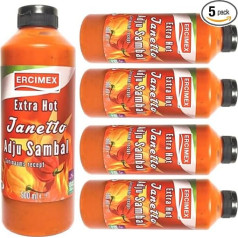 С Pufai Grocery, Ercimex Janetto Adju Sambal External Hot Sauce Sauce 500 мл x 5 шт.