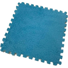 KLYso 40 Stück Ineinandergreifende Teppichfliesen, 30,5 X 30,5 X 1 см, Verdickte Quadratische Schaumstoff-Puzzle-Spielmatte, Flauschige Plüsch-Schaumstoff-Bodenmatte (Dark Blue)
