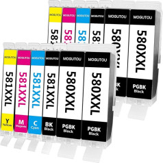 MOGUTOU 580 581 XXL картриджи для принтера Canon 580 581 XXL картриджи совместимы с Canon Pixma TS705 TR8550 TR7550 TS6150 TS6151 TS6250 TS6350 TS8251 TS9550 TS9551 (упаковка из 12 штук)
