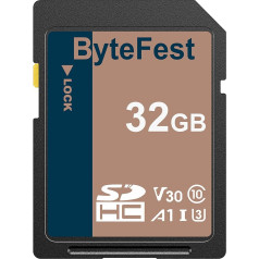 ByteFest SD Card 32 GB, карта памяти SDHC UHS-I, Class 10, U3, V30, A1, Full HD Video, Memory Card