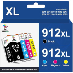 Palmtree 912 XL 912XL Multipack Compatible with HP 912 Printer Cartridges 912 HP912 for HP Officejet Pro 8022 Cartridges 8020 8022 8023 8024 8025 HP OfficeJet 8010 8012 8014 8015 8017 4 PackD)
