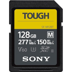 Sony SFM128T/T1 128GB SF-M Series Rugged Specification UHS-II U3 V60 SDHXC Digital Memory Card - Read Speed 277MB/s Write Speed 150MB/s SFM128T/T1
