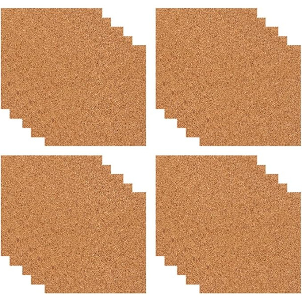 EXCEART Selbst- клей Kork Quadrate Blätter: 80Pcs Многоразовые Kork Matten Bord Kork Fliesen Kork Sichern Blätter Mini Wand Kork Fliesen Matte für Bahnen DIY Handwerk Liefert