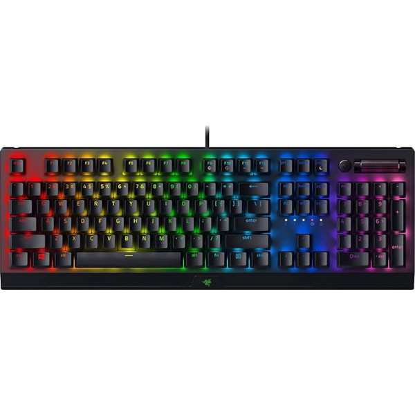Razer BlackWidow V4 X Gaming Keyboard Chroma RGB (желтые механические переключатели, 6 специальных макро-клавиш ABS с двойной инжекцией), раскладка ES, черный