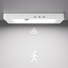 Klighten Pack of 2 20 W LED Ceiling Light Flat with Motion Sensor, Ultraslim White Ceiling Light Square with Motion Sensor for Hallway, Staircase, Bathroom, IP42, 3000 K / 4000 K / 6500 K, L 22.5 cm x