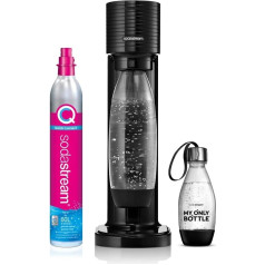 Карбонатор SodaStream Gaia Nero d'Acqua для приготовления газированной воды, включает 1 бутылку объемом 1 л, 1 бутылку объемом 0,5 л и 1 баллон с газированн