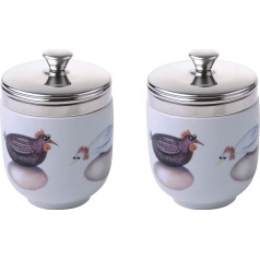 BIA - Фарфоровая яйцеварка, набор из 2 белых яиц с инкубационными яйцами, дизайн Клэр Маки, Kitchen Aid и мультиварка для приготовления яиц, подароч