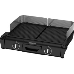 Настольный электрический гриль Tefal BBQ Family TG800N10, 2 отдельные поверхности для гриля, 2 термостата, алюминиевые пластины для гриля с антипригар