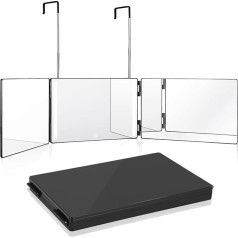 GOQELK 360 градусов зеркало со светодиодами - зеркало для волос саморежущееся складное зеркало для бритья с 5-кратным увеличением, регулируемое