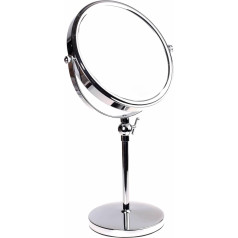 HIMRY Зеркало на ножке, регулируемое по высоте, 8-дюймовое косметическое зеркало с 7-кратным увеличением, двустороннее поворотное зеркало с хр