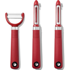 Rainspire 3 Piece Peeler Set, Premium Swivel Vegetable Peeler, Kitchen Apple Peeler Potato Peeler Vegetable Peeler Fruit Peeler Dishwasher Safe Kitchen Accessories (Red)