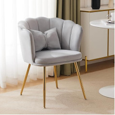Modernluxe Бархатное мягкое кресло с лепестковым дизайном, позолоченные металлические ножки, подушка-бабочка, эргономичная спинка, удобное для