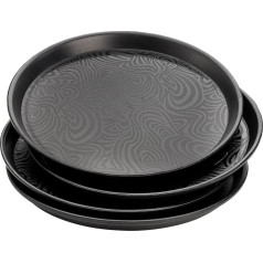 Hacaroa 4 шт. круглые ресторанные подносы, 12-дюймовые пластиковые подносы для подачи еды, нескользящие тарелки для кафе, бара, кофейни, отеля, из