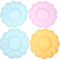 Lurrose Devil Egg Platter 4 Pieces Egg Holder Flat Egg Cups Chicken Egg Boxes Breakfast Kitchen Tool Gold (Random Color) 24x3cm