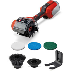 Einhell PICOBELLA 18/90 Power X-Change Battery Surface Brush (18 В, беспроводная щетка, защита от брызг, в комплекте 2x щетки, 3x чистящие подушечки, настенное крепление, а