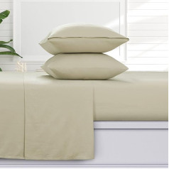 Tribeca Living Solid Flannel Duvet Cover Set 100% Super Soft 100% Cotton Extra Deep Pockets Natural