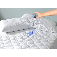 ZNR® Стеганая защита для матраса Waterproof Super King Size | 40cm Extra Deep Skirt | Fitted Sheet Style | Hypoallergenic | Dust Mite Proof | Breathable | Noiseless (Super King)