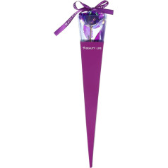PATIKIL Künstliche Rosenblume, 1 Set Kunstblumen-Geschenke mit Geschenkbox für Valentinstag, Muttertag, Geburtstag, Jubiläum, Lila