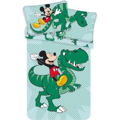 Детское постельное белье Dinosaur - Disney Dinosaur Toddler Bed Linen with Mickey Mouse - Dinosaur Bed Linen Reversible - Mickey Mouse Bed Linen Size 100 x 135 cm, 40 x 60 cm