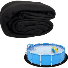 Tacsal 12ft Floor Pool Liner Round Heavy Duty Outdoor Pool Pads for Above Ground Pools, Black Swimming Pool Liners for Upholstery, Thick Pool Mats, Black