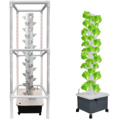 WJYTDHIQS 45-Loch-Hydrokultur-Turm-Anbausystem, Hydrokultur-Anbausystem for den Innenbereich, erdloser Anbau-Anbauturm, selbstbewässerndes Anbausystem mit Feuchtigkeitspumpe