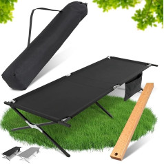 Кемпинговая кровать HAINBAUR XXL, грузоподъемность 200 кг, 210 x 70 см и 210 x 100 см [инструмент для сборки] - Кемпинговая кровать, кемпинговый шезлонг, ск