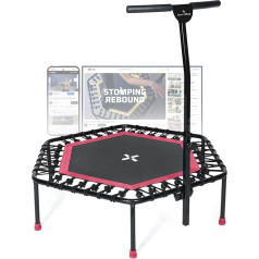 SportPlus Trampolin Indoor - Fitness Trampolin optional klappbar Ø126cm - Trampolin klein leise Gummiseilfederung - Trampolin Outdoor & Indoor - Jumping Trampolin Fitness belastbar bis 130kg