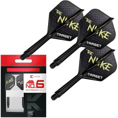 Target Darts Luke Littler K Flex Flights and Shaft System, No.2/No.6 | Pack of 3 Kflex All In One Flights, Player Edition Darts Accessories | K-Flex Dart Stem Short/Intermediate/Medium