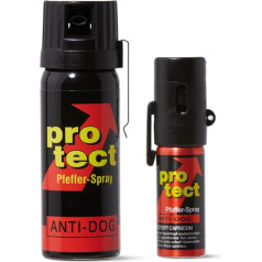Упаковка из 2 перцовых спреев KO Spray Protect Anti-Dog Wide Jet 50 мл + 15 мл для самообороны обороны спрей чрезвычайно сильный 1 миллион Scoville