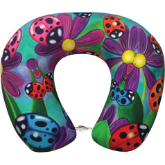 Подушка для путешествий Zhuanyun с красочным принтом божьей коровки, классическая, удобная, пена с памятью, подушка для путешествий, подголовн