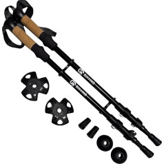 Ruck & River Trekking Poles Lightweight Aluminum Folding Adjustable Hiking Gear Carbide Tip Snow Mud Baskets Perfect for Camping, Mountaineering, Backpacking